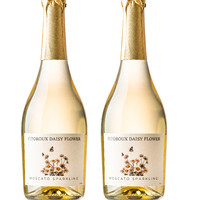 露颂西班牙原瓶进口起泡甜白葡萄酒配香槟杯 双支装