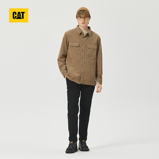CAT卡特24夏男士工装风格灯芯绒两贴袋衬衫内外可穿衬衫 深卡其 S