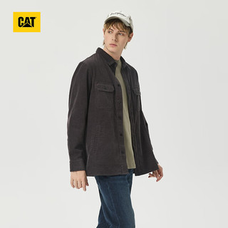 CAT卡特24夏男士工装风格灯芯绒两贴袋衬衫内外可穿衬衫 深灰色 S