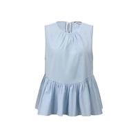 URBAN REVIVO 女士甜美休闲荷叶边无袖罩衫衬衫 UWU240084 浅蓝 S