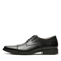 Clarks 男士 Tilden Cap 牛津鞋 ,Black Leather,8 D(M) US