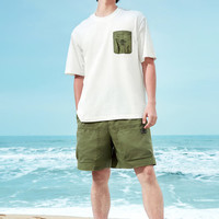 Gap 盖璞 男女士凉感撞色拼接口袋短袖T恤百搭上衣 463221