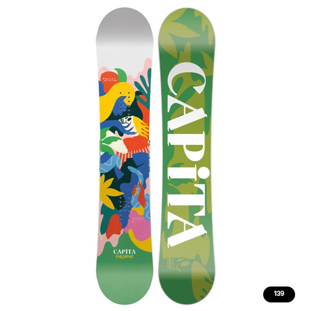 CAPiTA 女士 PARADISE 单板滑雪板全能板公园平花新手进口滑雪板 139cm
