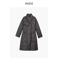INSISFEMME 宽松廓形感围巾式羽绒服 捷克黑 S
