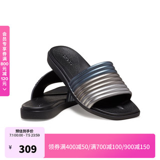 卡骆驰crocs迈阿密金属凉拖女鞋沙滩鞋210041 黑色-001 36/37(230mm)