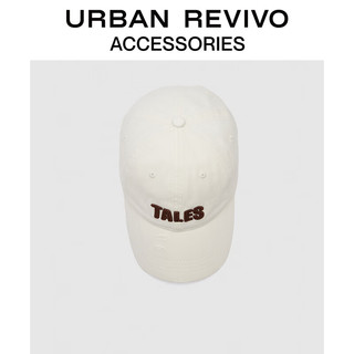 URBAN REVIVO2024夏季新款女士美式休闲字母棒球帽UAWA40213 米白 F