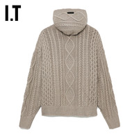 IT ESSENTIALS男装宽松连帽针织衫型男质感绞花毛衣4394FEML