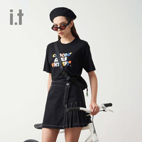 it :CHOCOOLATE女装短袖T恤春夏甜美活力字母印花1732XUI