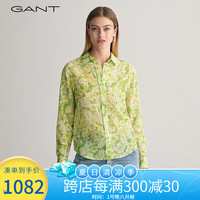 GANT甘特2024春季新款女士花卉印花衬衫|844300006 树叶绿 32