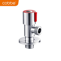 卡贝(cobbe)不锈钢加厚三角阀冷热水阀热水器通用红蓝八字阀开关4分止水阀 304不锈钢热标