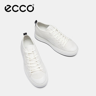 爱步（ECCO）休闲鞋男鞋 24年秋季休闲板鞋简约系带男士鞋 街头ACE856814 白色85681450874 39