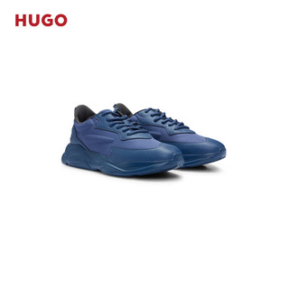 HUGO男士2024夏季撞色细节装饰跑步休闲运动鞋 413-蓝色 45