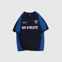 Gap 盖璞 男女款圆领撞色拼接短袖T恤宽松运动上衣T恤 A00814