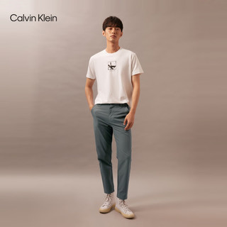 Calvin Klein Jeans24秋季男士休闲通勤ck刺绣字母商务西裤休闲裤J326852 PSL-星河灰 L