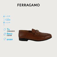 菲拉格慕（Ferragamo）女士棕色Gancini密儿平底乐福鞋 0758467_1D _ 65/37码