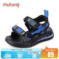 Mutong 牧童 童鞋男童凉鞋2024夏季新款儿童软底透气运动沙滩鞋中大童防滑