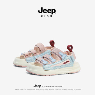 Jeep女童运动凉鞋夏款2024童鞋夏季涉水溯溪鞋女孩儿童沙滩鞋 粉紫 27码 鞋内约长17.2cm