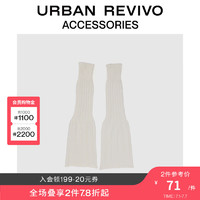 URBAN REVIVO2024秋季女士慵懒风纯色堆堆袜套UAWA40260 米白 F