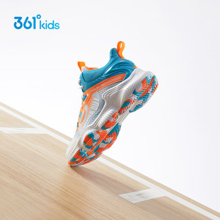 361°儿童篮球鞋季男童中大童网格帮面青少年实战篮球鞋 橙 39 361度白/荧光能量橙