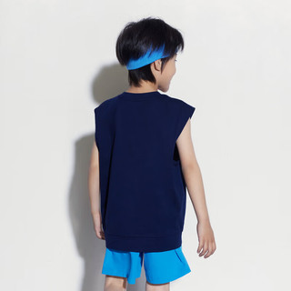 GAP男童2024夏季纯棉logo无袖T恤廓形宽松儿童装背心466266 海军蓝 120cm(6-7岁)亚洲尺码