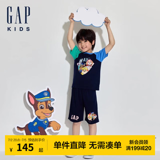 GAP【汪汪队联名】男童夏季T恤儿童装上衣510050 海军蓝 100cm(2-3岁) 亚洲尺码