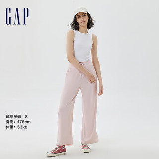 Gap【女友T】女装夏季樱花粉修身罗纹背心598238辣妹短款 白色 170/108A(XL)