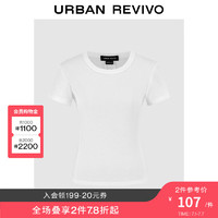 UR2024夏季女装时尚简约基础百搭圆领短袖T恤UWJ440063 本白 XL