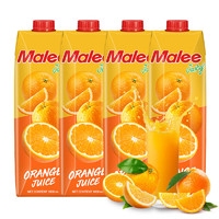 Malee 玛丽 泰国进口果汁饮料 橙汁 大瓶聚会餐饮装饮品1L*4瓶