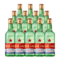 88VIP：红星 绿瓶 1680 二锅头 清香纯正 56%vol 清香型白酒 500ml*12瓶