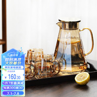MULTIPOTENT 高硼硅玻璃冷水壶果汁壶泡茶壶大容量凉水杯玻璃杯水晶钻石壶
