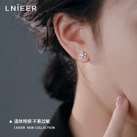 88VIP：Lnieer 999纯银雪花螺丝拧扣耳钉女甜美轻奢气质养耳洞耳环个性春夏耳饰