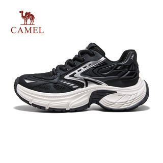骆驼（CAMEL）潮流时尚老爹鞋2024秋季软弹舒适运动复古炸街休闲鞋男 G14A547657 黑色 44