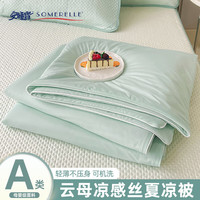 安睡宝（SOMERELLE）A类冰丝夏凉被子空调被夏季冰丝薄款可机洗被芯单人夏天裸睡凉被 水绿【A类母婴级 冰爽丝滑】 单夏被：150x200cm【凉而不冰】