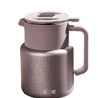 cille 希乐 纯钛内胆焖烧高端便携茶水分离大容量泡茶壶保温壶 银色 1500ml