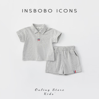 insbobo 男童夏装套装儿童运动套装2024夏季帅气男童装洋气女童Polo装
