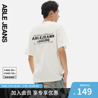 ABLE JEANS 24秋季印花LOGO短袖男t恤男881256 象牙白 L