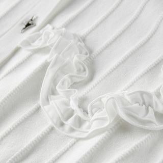 太平鸟夏季氛围感木耳边线开衫A2EDC3215 白色 XL