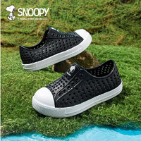 SNOOPY 史努比 童鞋休闲洞洞鞋一脚蹬 黑色 33码 脚长20.0-20.7cm