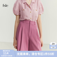 范思蓝恩22FS2585经典通勤西装五分裤短裤女夏季薄款高腰宽松显瘦