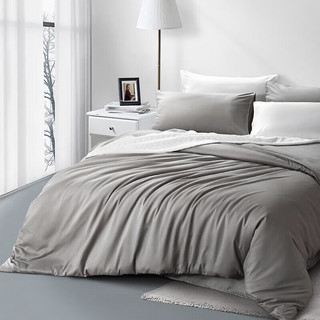FUANNA 富安娜 出品 床上四件套 纯色款-灰色2.0 1.5米/1.8米床 被套203*229cm