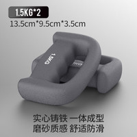 铁人（IRONMAN）手握拳击空击哑铃戈洛夫金拳速训练耐力负重男女搏击 岩石灰【一个1.5KG】两个共3KG