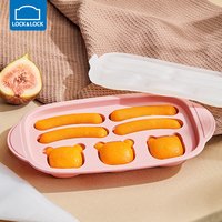 乐扣乐扣宝宝辅食模具自制香肠模具婴儿蒸糕模具烘焙可蒸可烤硅胶磨具 莓果粉【小熊款】