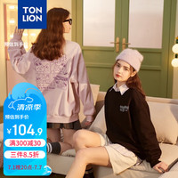 唐狮(TonLion)2023女卫衣圆领宽松简约甜美图案