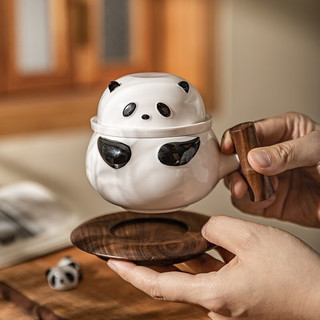 摩登主妇mototo熊猫泡茶杯陶瓷茶水分离杯子马克杯咖啡杯 熊猫茶咖杯【礼盒装】
