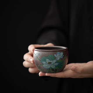 苏氏陶瓷（SUSHI CERAMICS）原矿紫砂段泥夏荷主人茶杯品茗杯陈瑞玲个人缸杯作品礼盒装