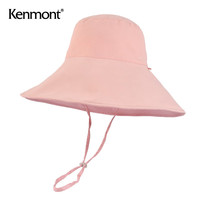 卡蒙(Kenmont)明星同款双面戴渔夫帽双层防晒帽女速干防紫外线遮阳帽可折叠3700 裸粉色 均码 57.5cm(配送收纳袋)