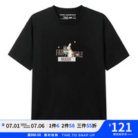 马克华菲【纯棉吸汗】男士短袖2024男夏款舒适青年男女圆领短袖上衣 黑色 S