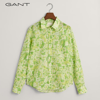 GANT甘特2024春季女士花卉印花衬衫|844300006 树叶绿 32