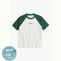 HOLLISTER24夏美式撞色插肩短袖T恤 男女 KI323-4050 绿色拼白色 XXL (185/124A)