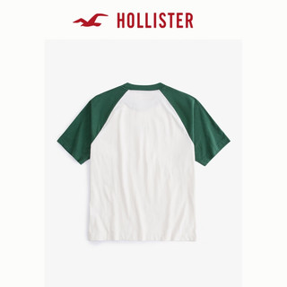 HOLLISTER24夏美式撞色插肩短袖T恤 男女 KI323-4050 绿色拼白色 XXL (185/124A)